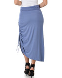 Lyss Loo Tie That Knot Fold Over Blue Maxi Skirt - Clothing Showroom