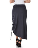 Lyss Loo Tie That Knot Fold Over Charcoal Maxi Skirt - Clothing Showroom