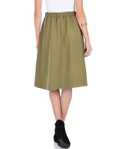Lyss Loo Dance Montage A-Line Pocket Olive Skirt - Clothing Showroom