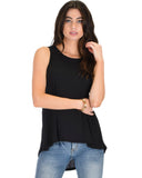Lyss Loo My First Crush Ribbed Black Top With Keyhole Back - Clothing Showroom