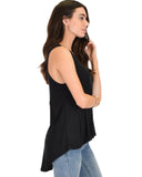 Lyss Loo My First Crush Ribbed Black Top With Keyhole Back - Clothing Showroom