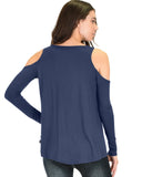 Lyss Loo In Good Company Cold Shoulder Navy Long Sleeve Top - Clothing Showroom
