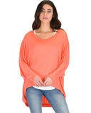 Lyss Loo Light Weight Camille Spring Coral Sweater Top - Clothing Showroom