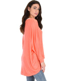 Lyss Loo Light Weight Camille Spring Coral Sweater Top - Clothing Showroom