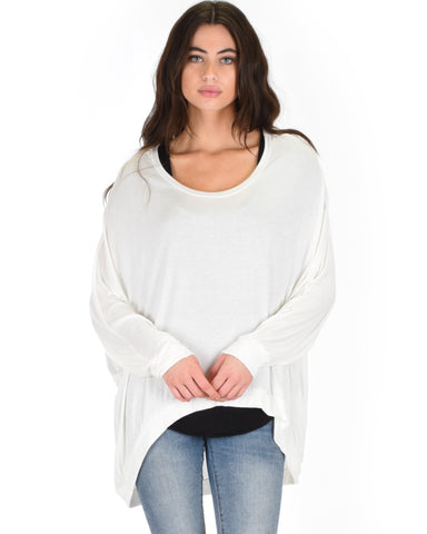 Lyss Loo Light Weight Camille Spring Ivory Sweater Top - Clothing Showroom