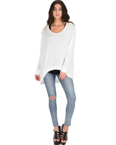 Lyss Loo Light Weight Camille Spring Ivory Sweater Top - Clothing Showroom