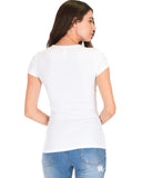 Lyss Loo V-Neck Strappy Ivory Ribbed Top - Clothing Showroom