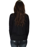 Lyss Loo Contemporary Long Sleeve Black Dolman Tunic Top - Clothing Showroom