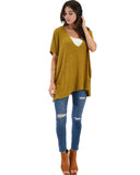 Lyss Loo Wide Neck Oversized Mustard Thermal Top - Clothing Showroom