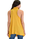 Lyss Loo Topanga Mustard Sleeveless Turtleneck Top - Clothing Showroom