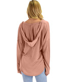 Work It Out V-neck Hoodie Long Sleeve Top