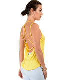 Lyss Loo My Favorite Cross Back Straps Yellow Tank Top - Clothing Showroom