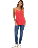 Lyss Loo Breezy Beauty Y-Back Red Tank Top - Clothing Showroom