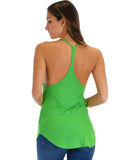 Lyss Loo Breezy Beauty Y-Back Green Tank Top - Clothing Showroom