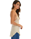 Lyss Loo Breezy Beauty Y-Back Taupe Tank Top - Clothing Showroom